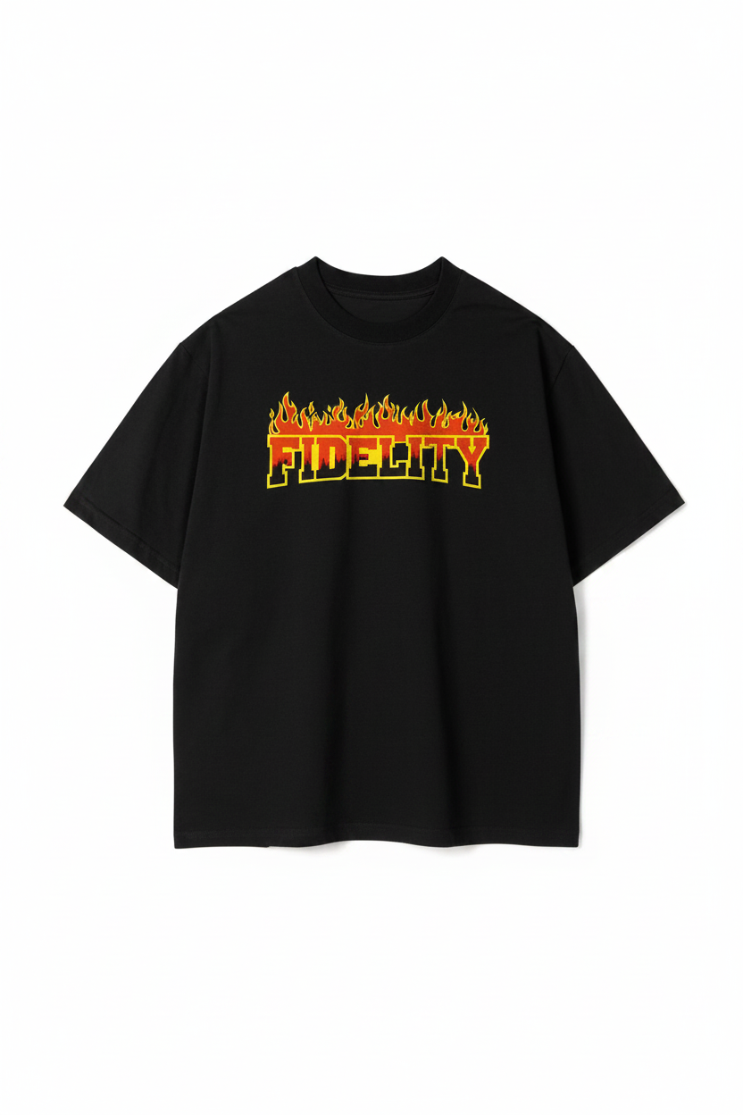 Flame Pure Cotton Casual Tee - Flat Lay