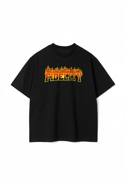 Flame Pure Cotton Casual Tee - Flat Lay