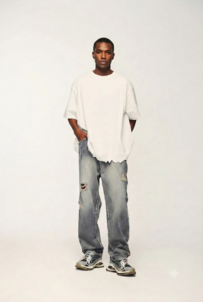 Washed Distressed Jeans