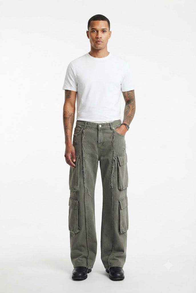 American Stitching Cargo Jeans