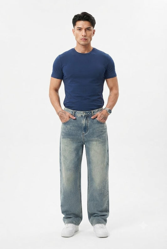 Casual Straight Wash Jeans
