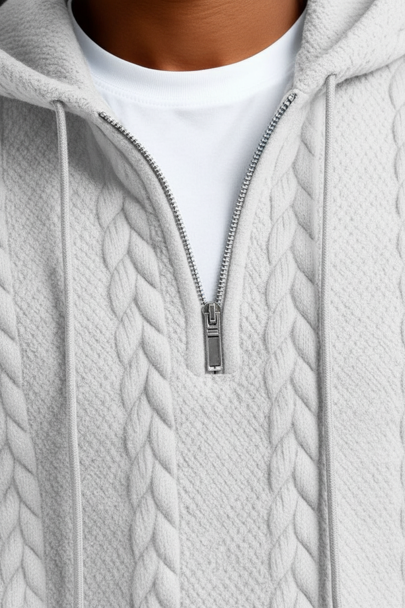 Half-Zip Hooded Sweatshirt - Detail Shot