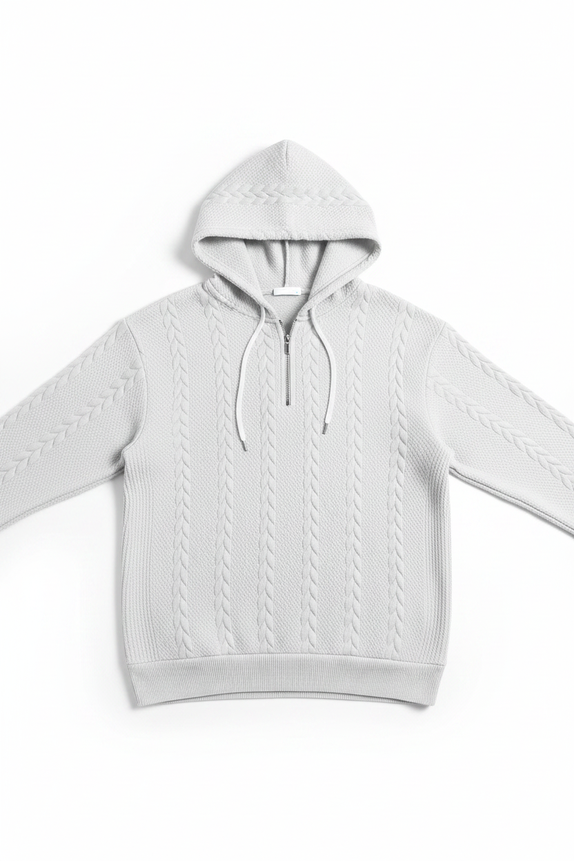 Half-Zip Hooded Sweatshirt - Flat Lay