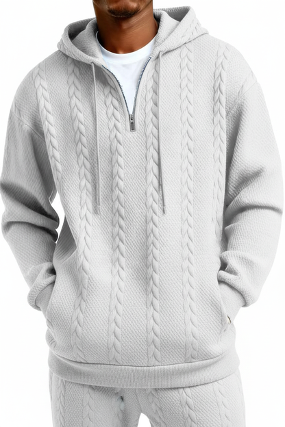 Half-Zip Hooded Sweatshirt - Front View