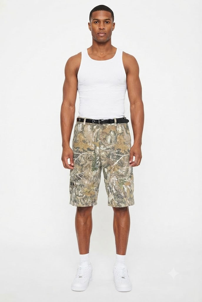 Distressed Camouflage Shorts