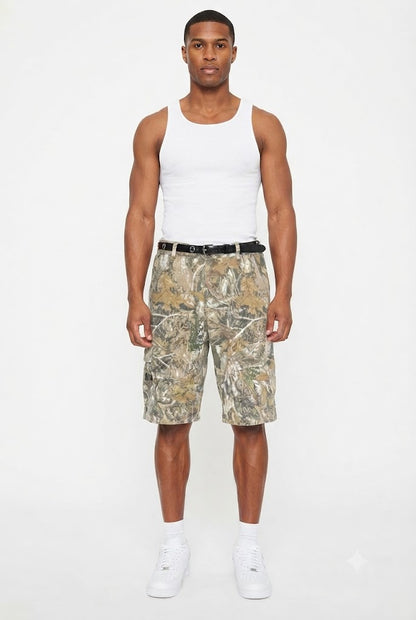 Distressed Camouflage Shorts