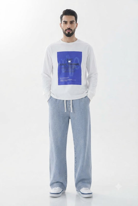 Mens Casual Loose Straight Jeans