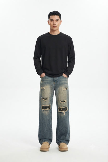 Two Tone Ripped Jeans
