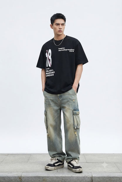 Oversized "18" Cotton Tee