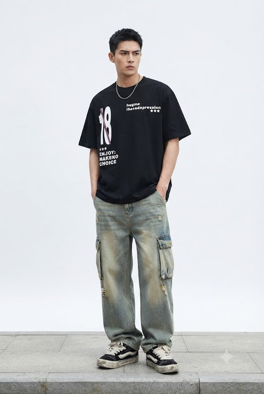 Oversized "18" Cotton Tee