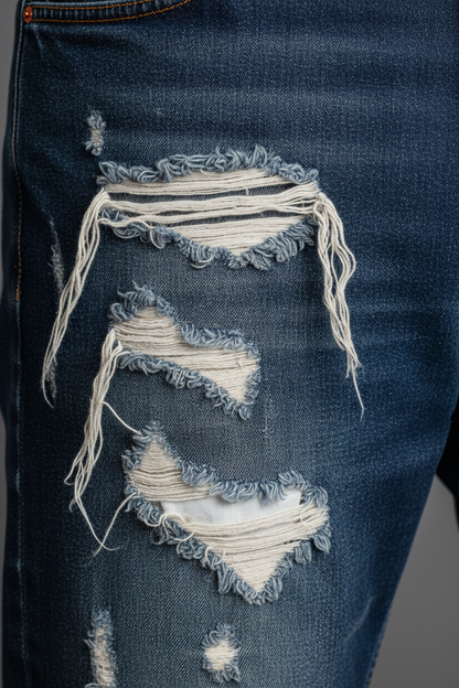 High Street Broken Jeans - Close-Up Detail