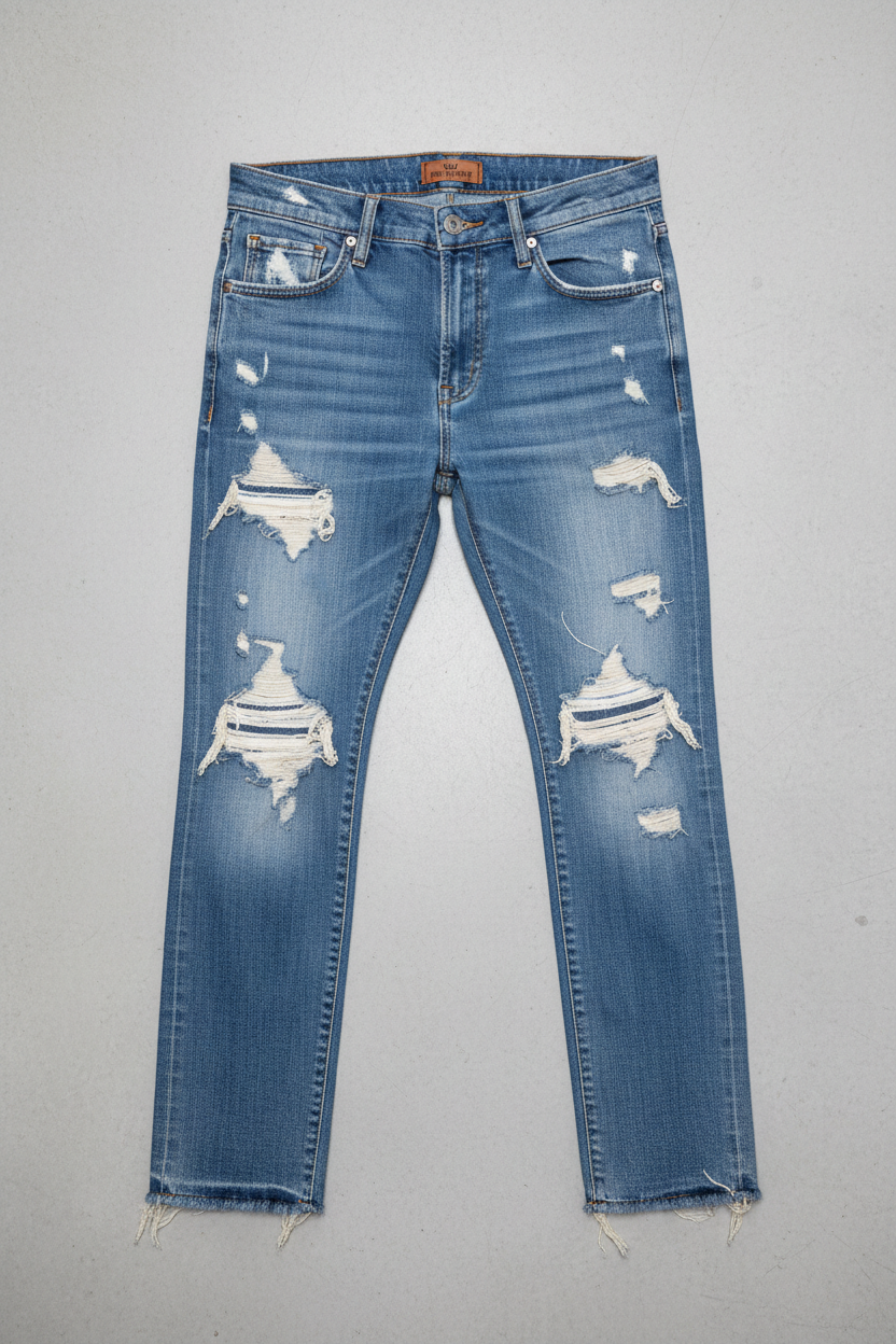 High Street Broken Jeans - Flat Lay