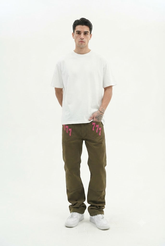 Lucky 7 Embroidered Jeans