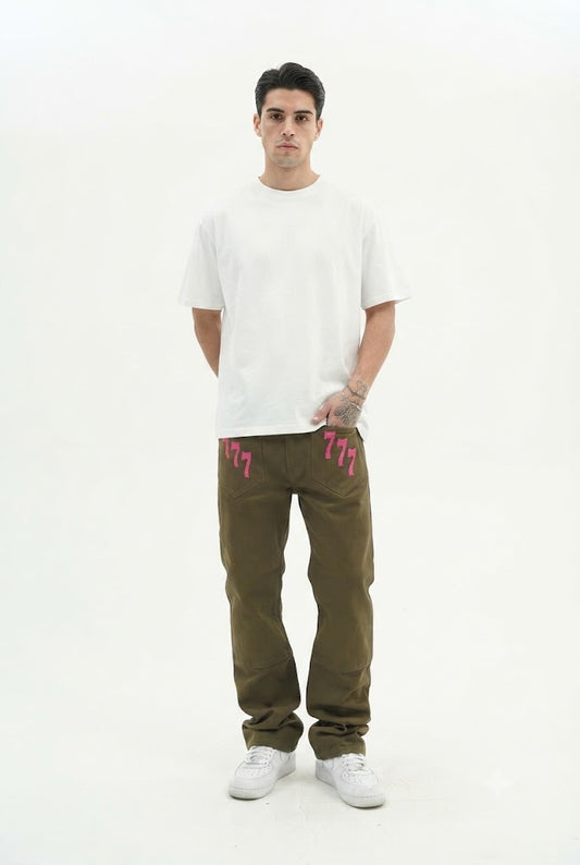 Lucky 7 Embroidered Jeans