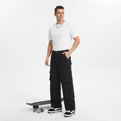 Loose Pleated Cargo Pants