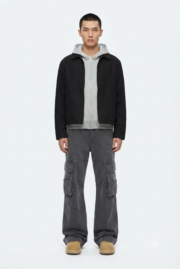 Retro Flared Cargo Workwear Pants
