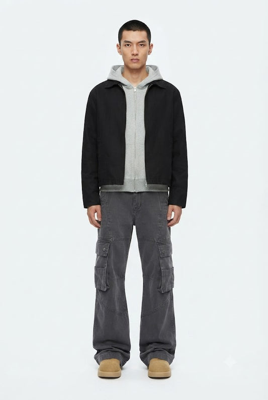 Retro Flared Cargo Workwear Pants