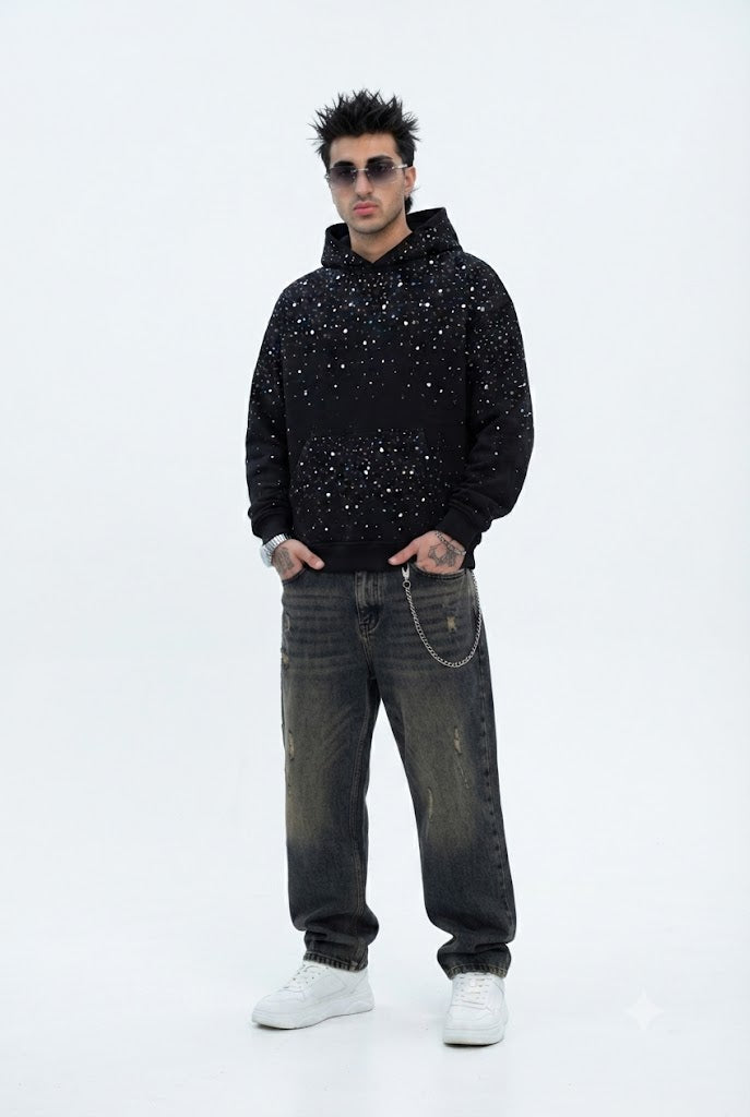 Rhinestone Vintage Hoodie