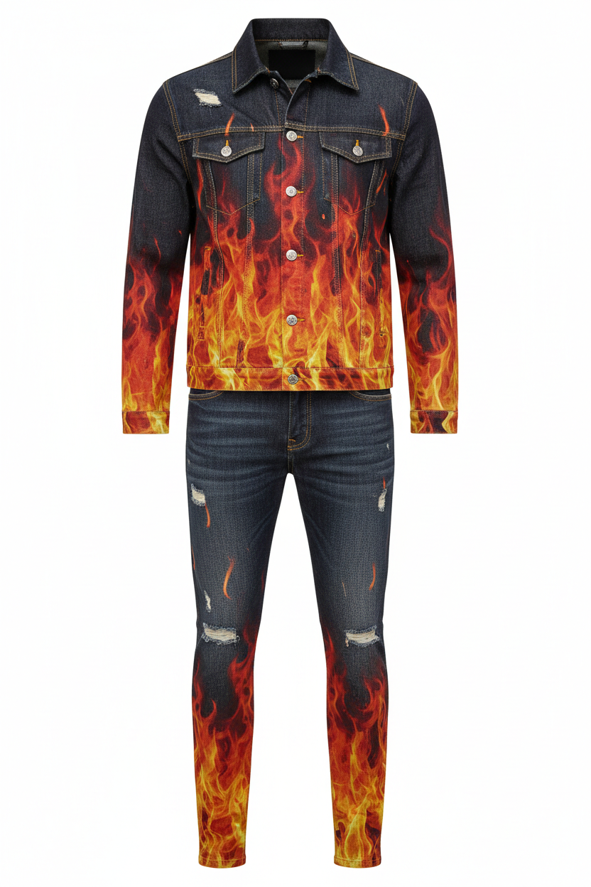 Inferno Graphic Denim - Front View