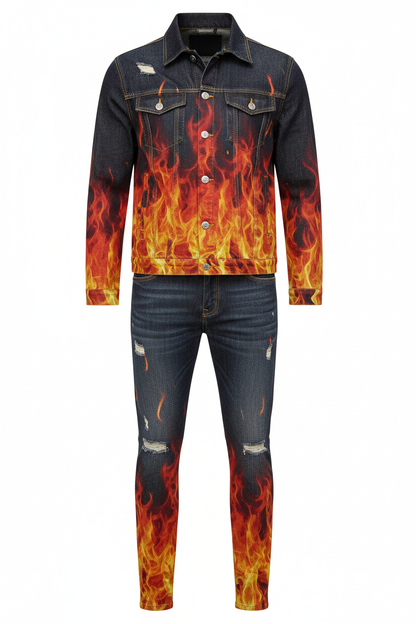Inferno Graphic Denim - Front View