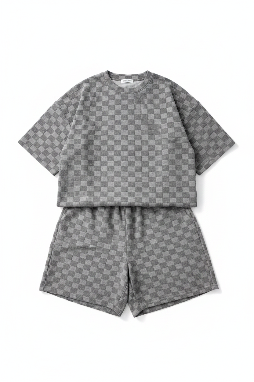 Jacquard Plaid Set - Flat Lay