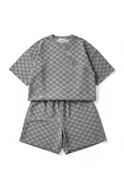 Jacquard Plaid Set - Flat Lay