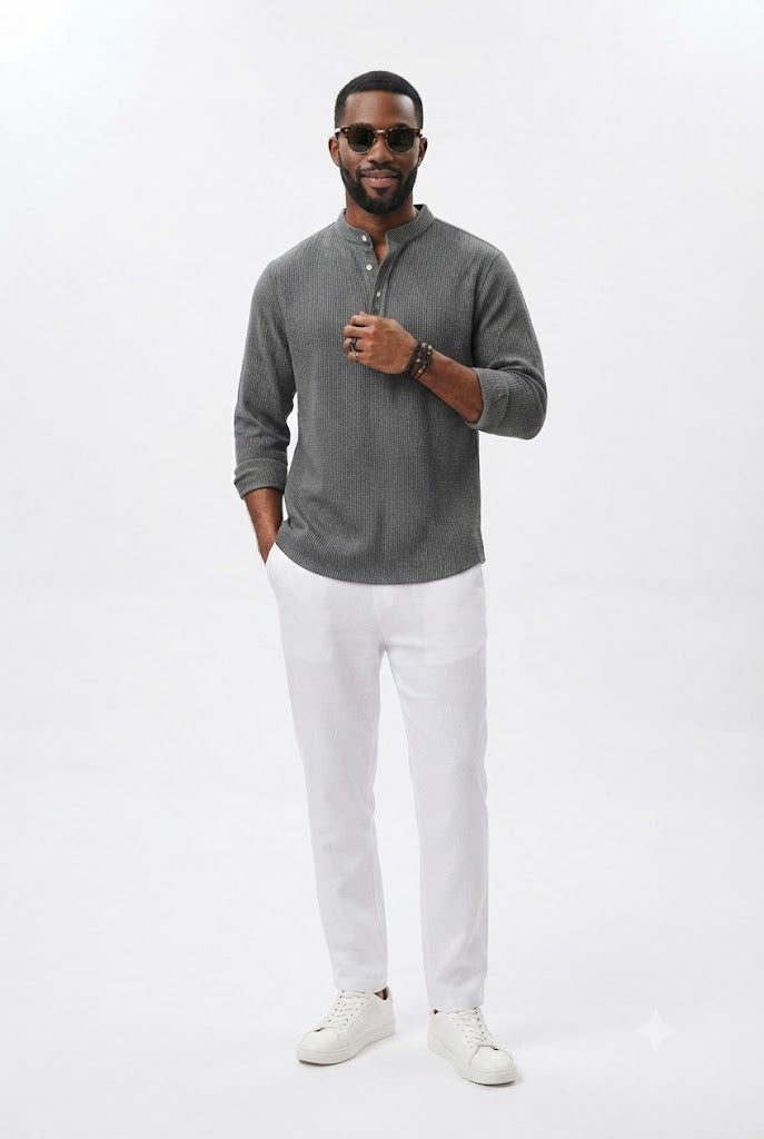 Long Sleeve Casual Stand Collar Shirt