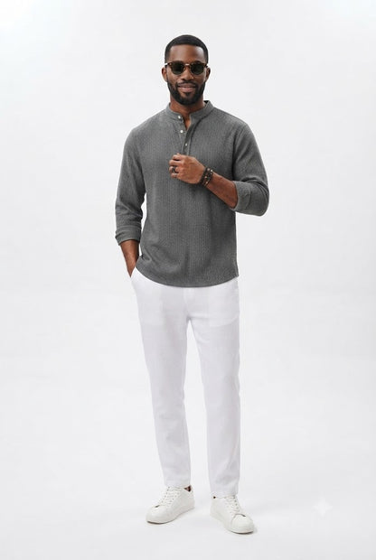 Long Sleeve Casual Stand Collar Shirt
