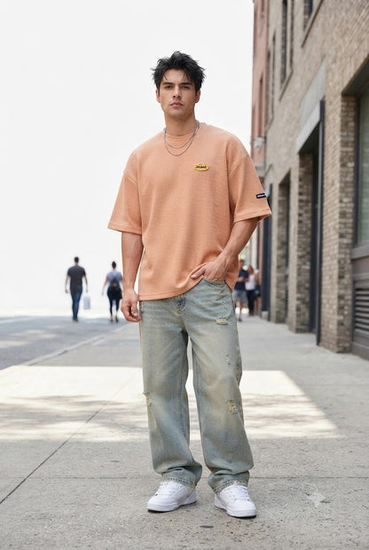 Loose Waffle Half-Sleeve Tee