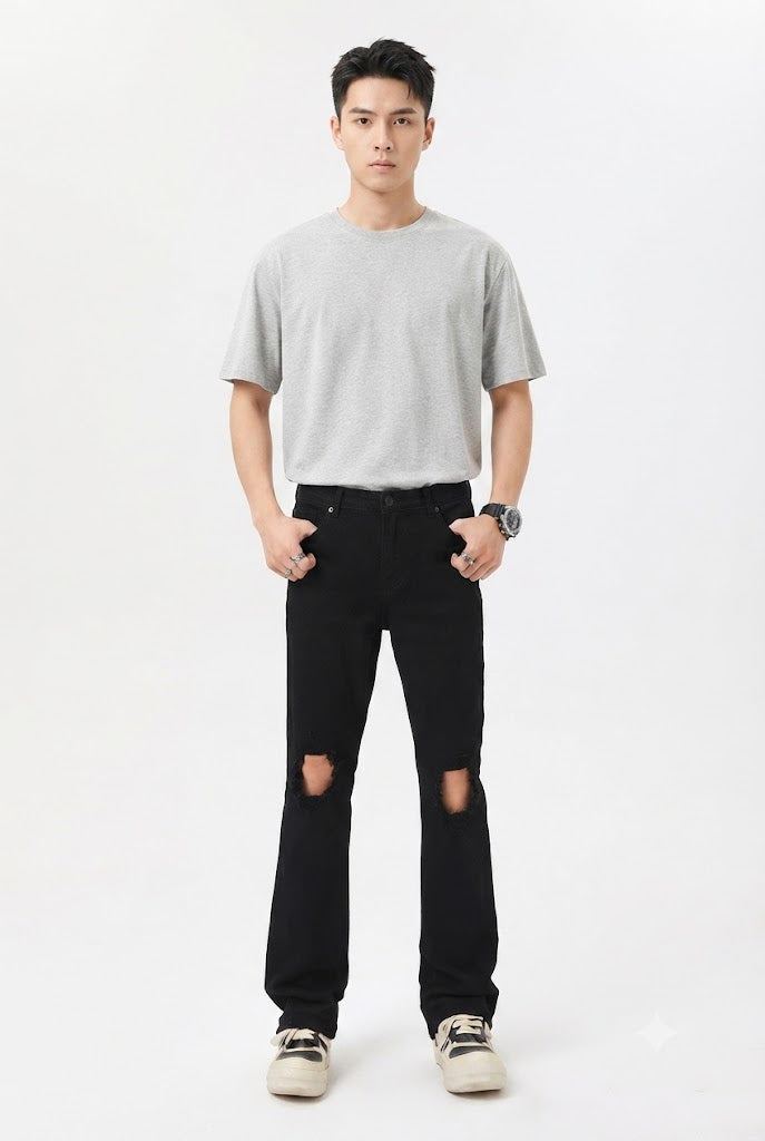 Ripped Black Denim