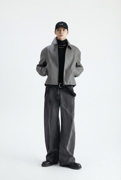 Mid Waist Wide Leg Denim Pants