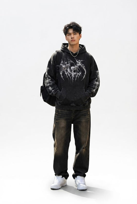 Pattern Printed Hoodie