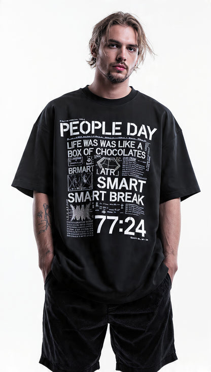 Letter Print Oversized Tee