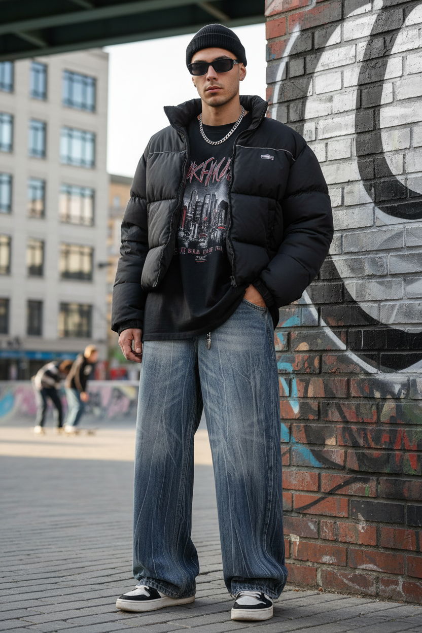 Lightning Wash Wide-Leg Denim - Lifestyle