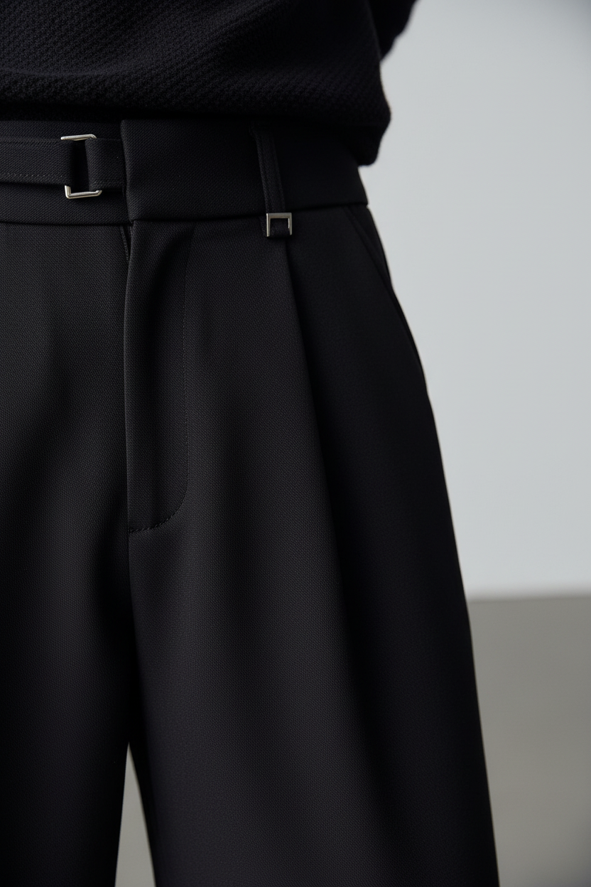 Loose Draping Suit Pants - Detail Shot