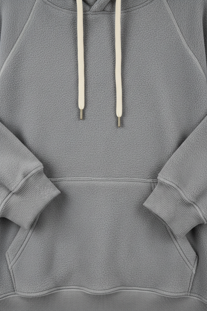 Loose Hooded Sweatshirt - Close-Up Detail