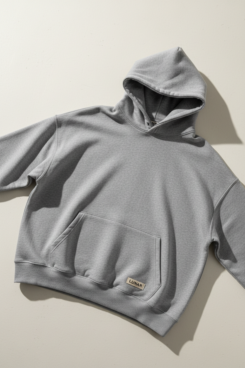 Loose Hooded Sweatshirt - Flat Lay