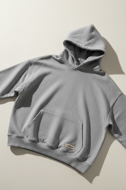 Loose Hooded Sweatshirt - Flat Lay