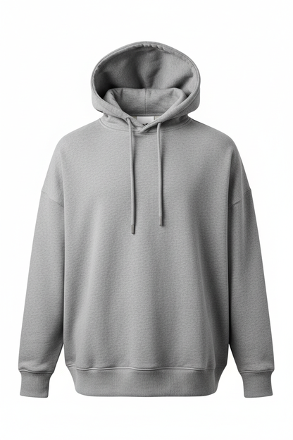 Loose Hooded Sweatshirt - Front View