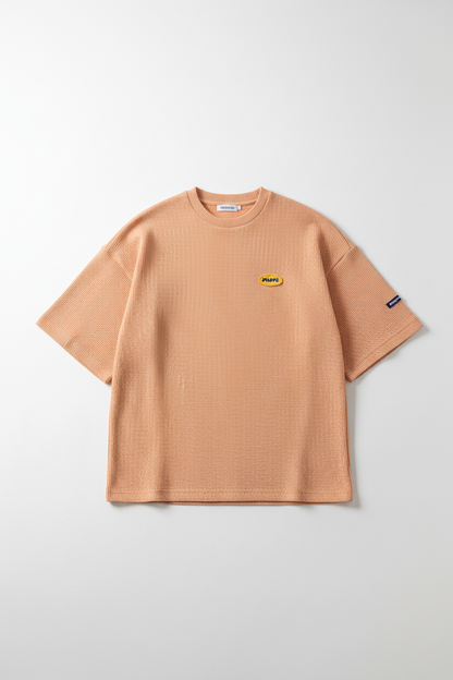 Loose Waffle Half-Sleeve Tee - Flat Lay