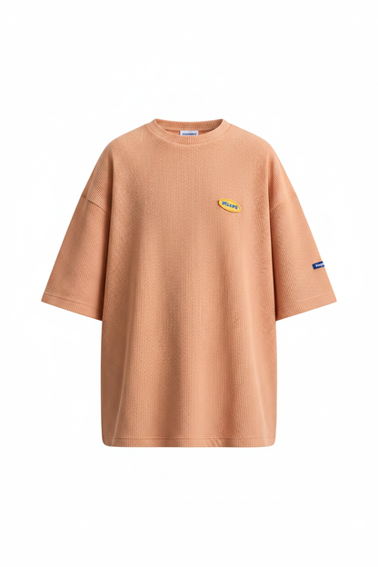 Loose Waffle Half-Sleeve Tee - Front View