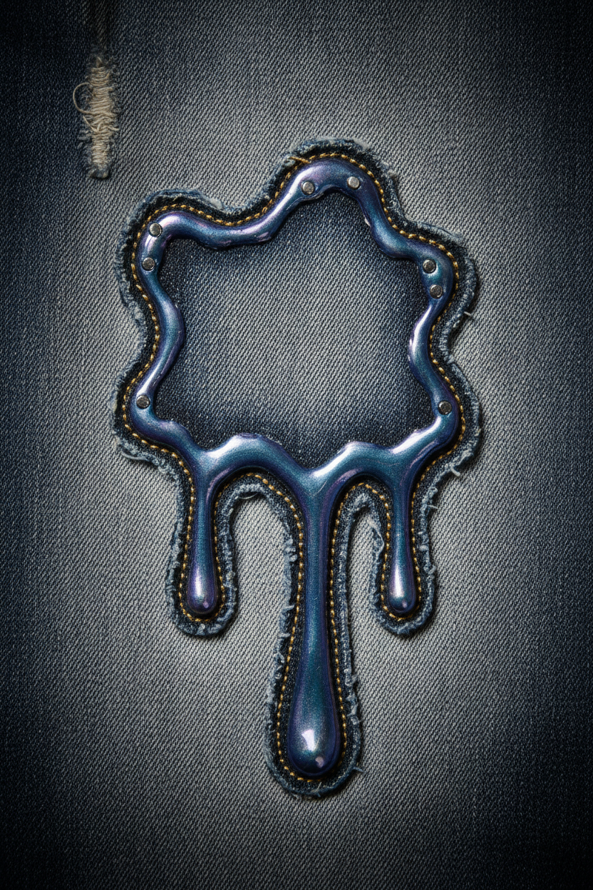 Melt Patch Denim - Close-Up Detail
