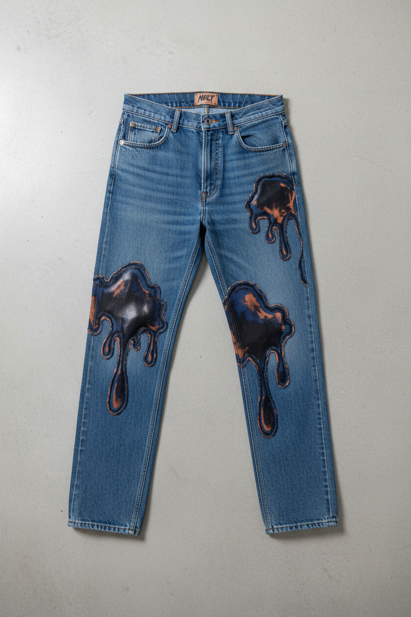Melt Patch Denim - Flat Lay
