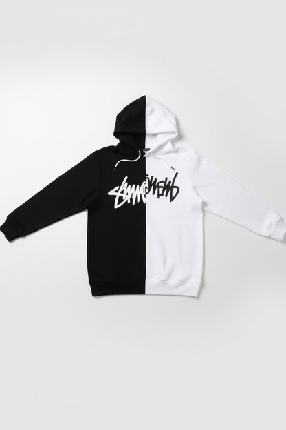 Novien Colorblock Graffiti Hoodie - Flat Lay