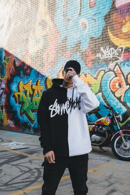 Novien Colorblock Graffiti Hoodie - Lifestyle
