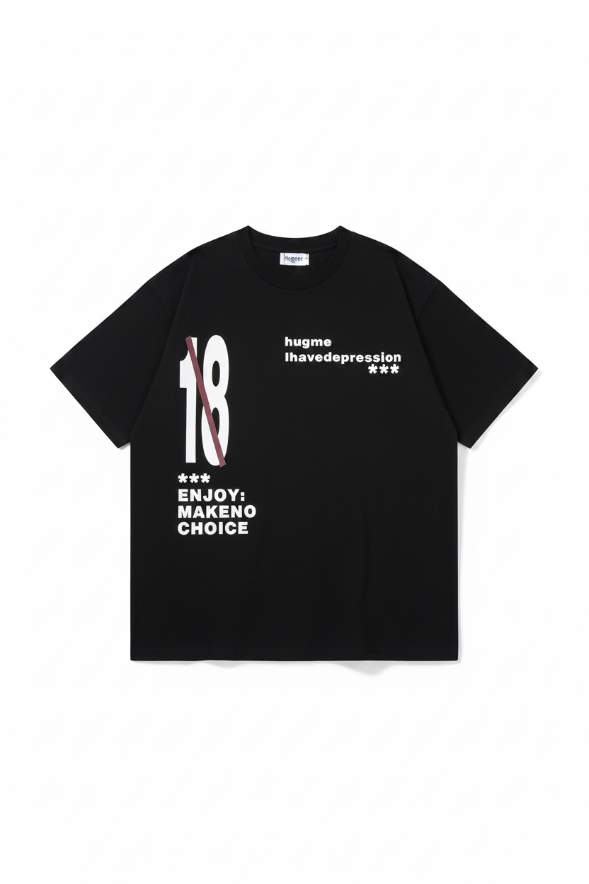 Oversized "18" Cotton Tee - Front View
