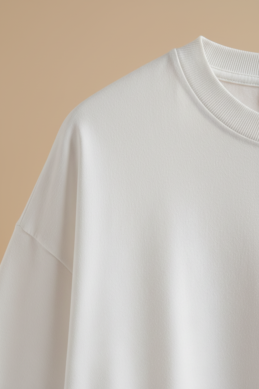 Oversized Casual Cotton Tee - Detail Shot
