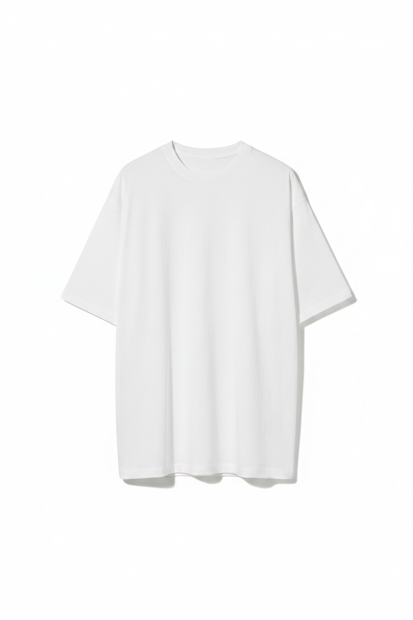 Oversized Casual Cotton Tee - Front View