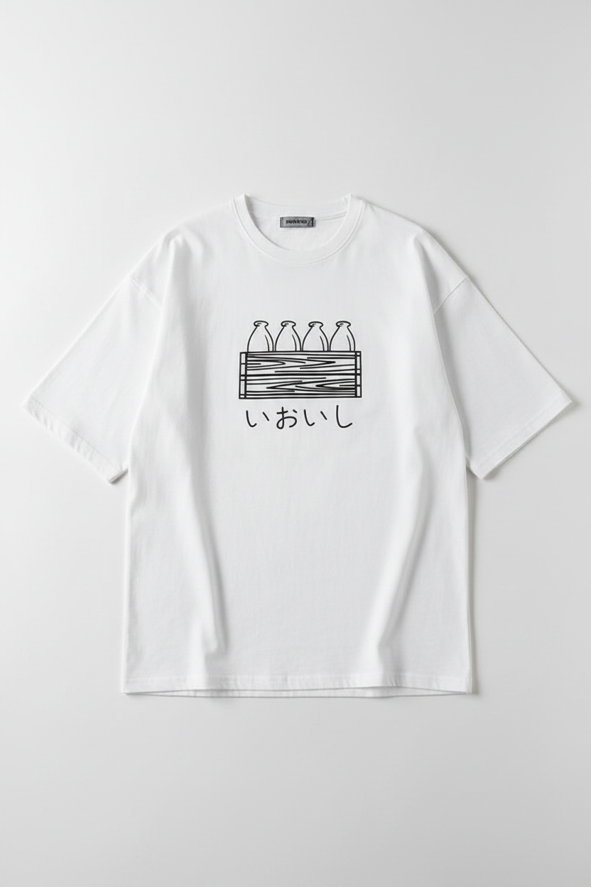 Oversized Japanese Tee - Flat Lay