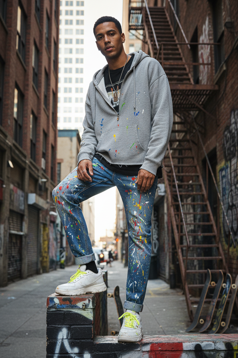 Paint Splatter Jeans - Lifestyle